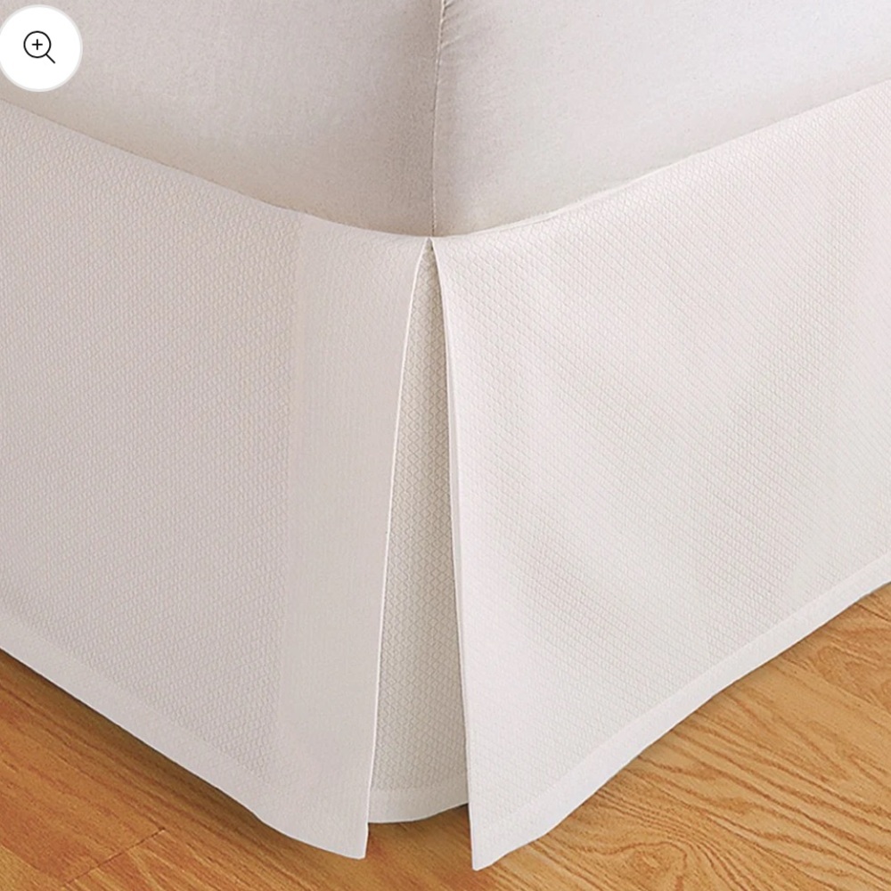 Matouk Elegant White Bed  Diamond Pique Bed Skirt